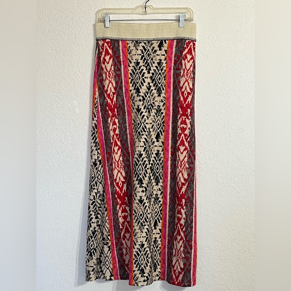 Vanessa Virginia By Anthropology Fair Isle Maxi Sweater Knit Skirt Size M - Picture 2 of 11